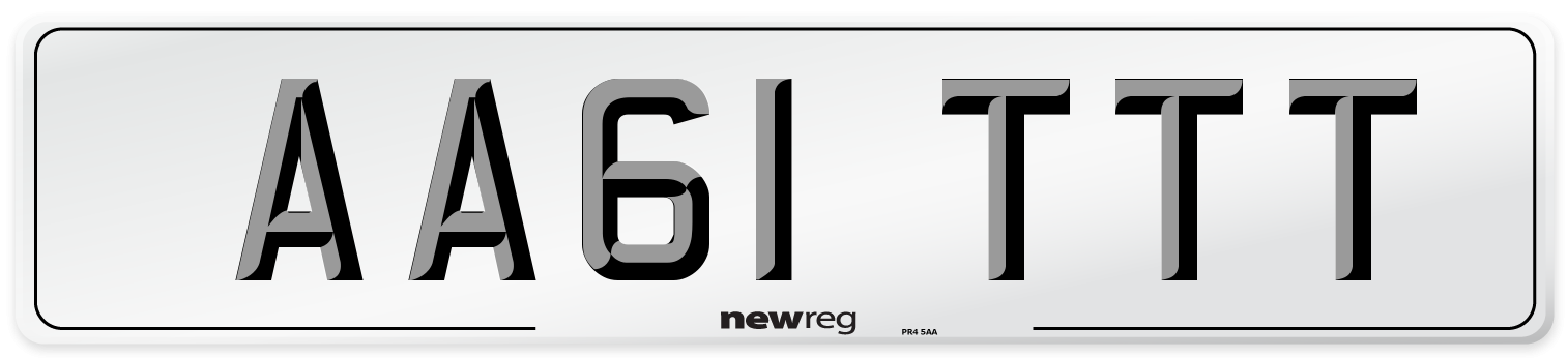 AA61 TTT Number Plate from New Reg